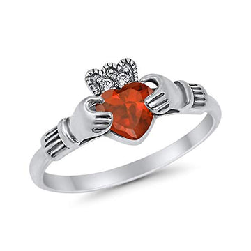 Halo Split Shank Vintage Style Simulated Garnet CZ Engagement Bridal Ring 925 Sterling Silver